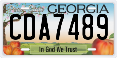 GA license plate CDA7489
