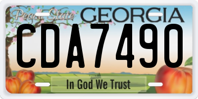 GA license plate CDA7490