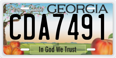GA license plate CDA7491