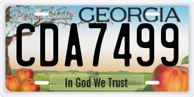 GA license plate CDA7499