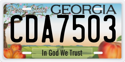 GA license plate CDA7503