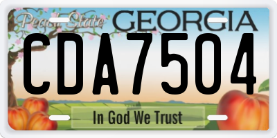 GA license plate CDA7504