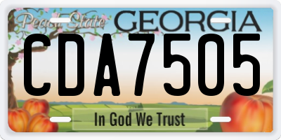 GA license plate CDA7505