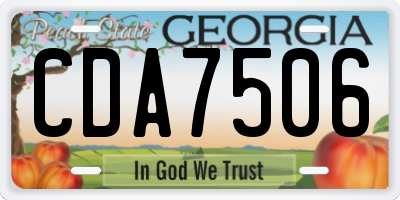 GA license plate CDA7506