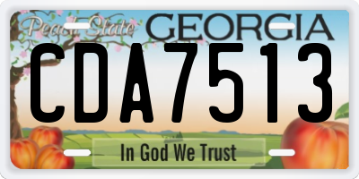 GA license plate CDA7513