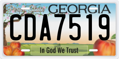 GA license plate CDA7519