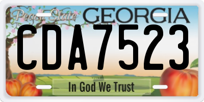 GA license plate CDA7523