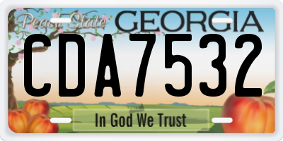 GA license plate CDA7532