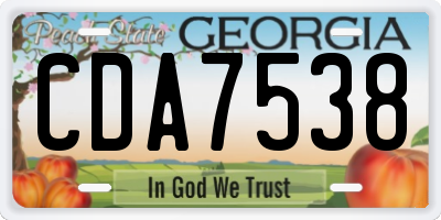 GA license plate CDA7538