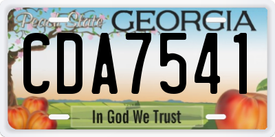 GA license plate CDA7541