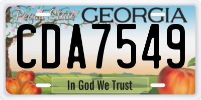 GA license plate CDA7549
