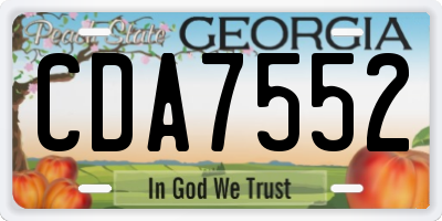 GA license plate CDA7552