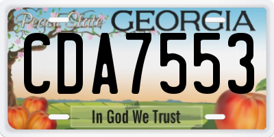 GA license plate CDA7553