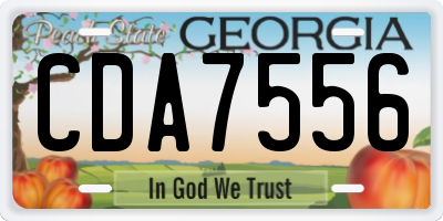 GA license plate CDA7556