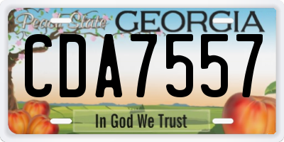 GA license plate CDA7557