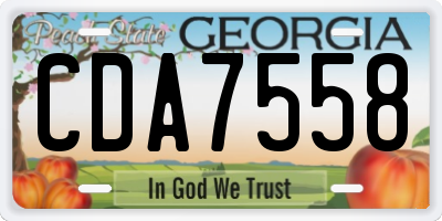 GA license plate CDA7558