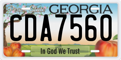 GA license plate CDA7560