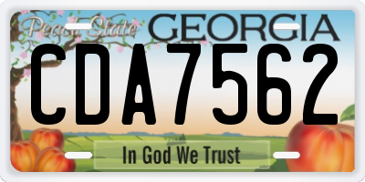 GA license plate CDA7562