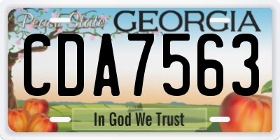 GA license plate CDA7563