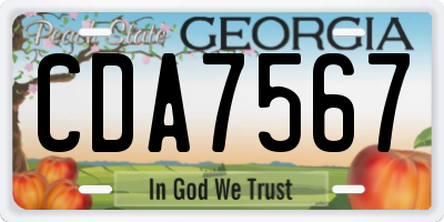 GA license plate CDA7567