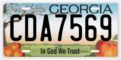 GA license plate CDA7569