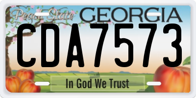 GA license plate CDA7573