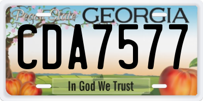 GA license plate CDA7577
