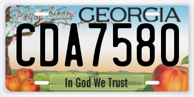 GA license plate CDA7580