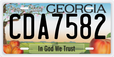 GA license plate CDA7582