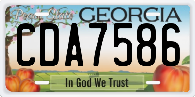 GA license plate CDA7586