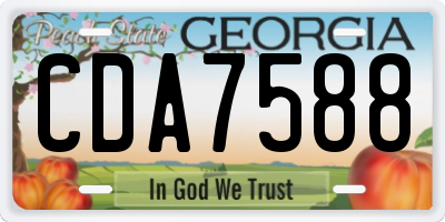GA license plate CDA7588