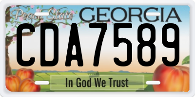 GA license plate CDA7589
