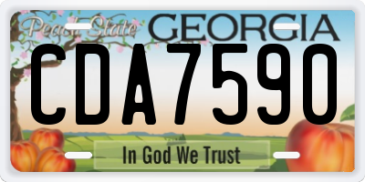 GA license plate CDA7590