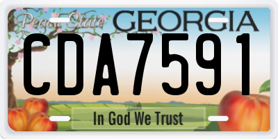 GA license plate CDA7591