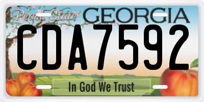 GA license plate CDA7592