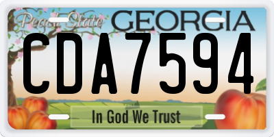 GA license plate CDA7594