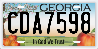 GA license plate CDA7598