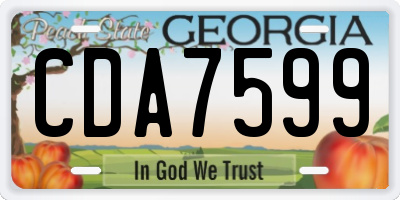 GA license plate CDA7599