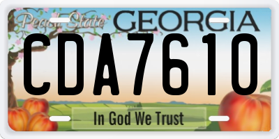 GA license plate CDA7610