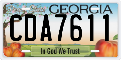 GA license plate CDA7611