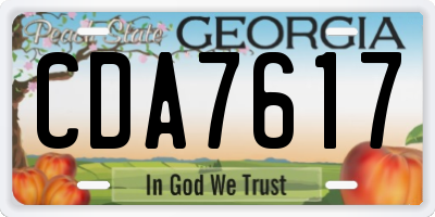 GA license plate CDA7617