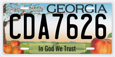 GA license plate CDA7626
