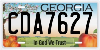 GA license plate CDA7627