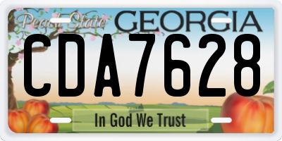 GA license plate CDA7628