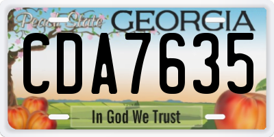 GA license plate CDA7635