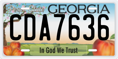 GA license plate CDA7636