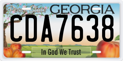 GA license plate CDA7638