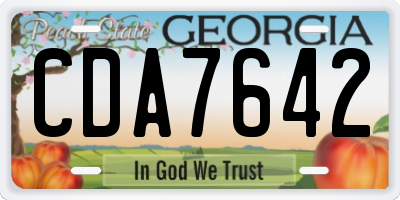 GA license plate CDA7642