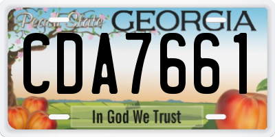 GA license plate CDA7661