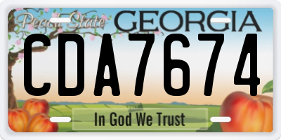 GA license plate CDA7674